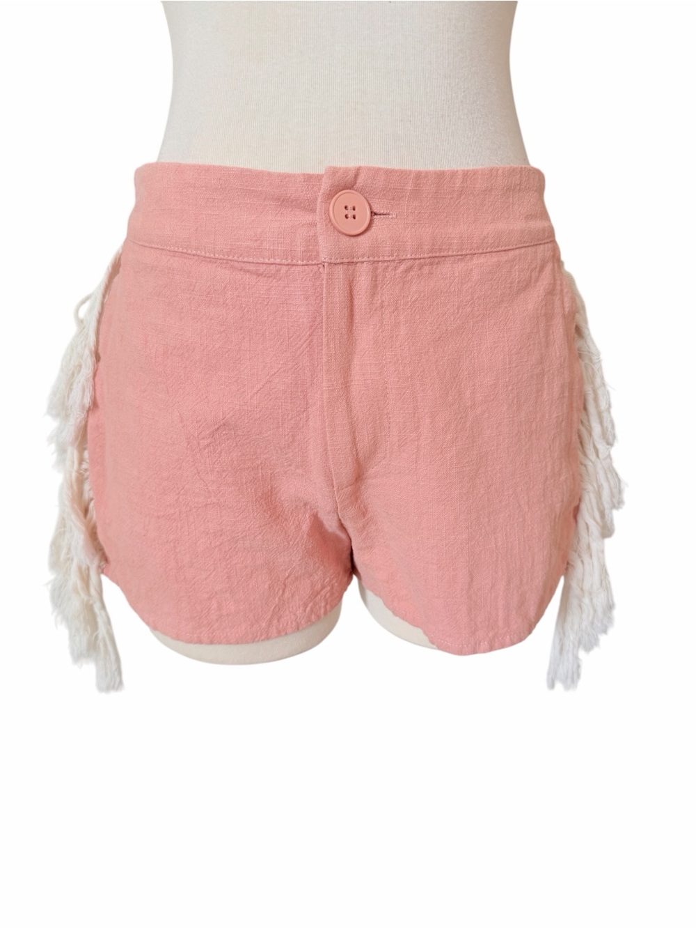 NWT 2PC Nichole Lynel Light Pink Boho Festival Vibes Fringe Jacket & Shorts Sz M - Picture 7 of 12